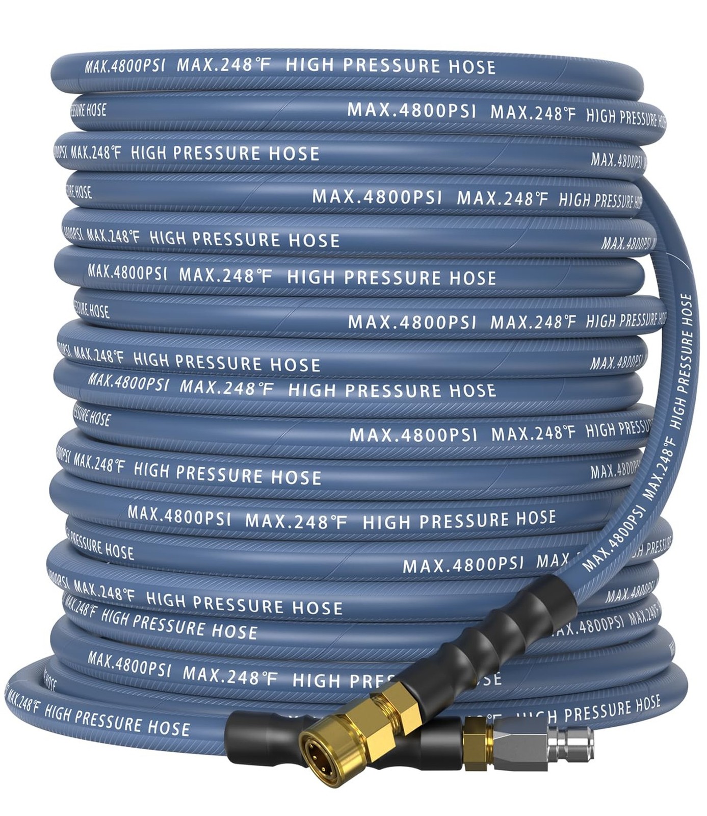 3/8″ ID Pressure Washer Hose 100 ft, 4800 PSI Steel-Braided & Durable – Flexi…