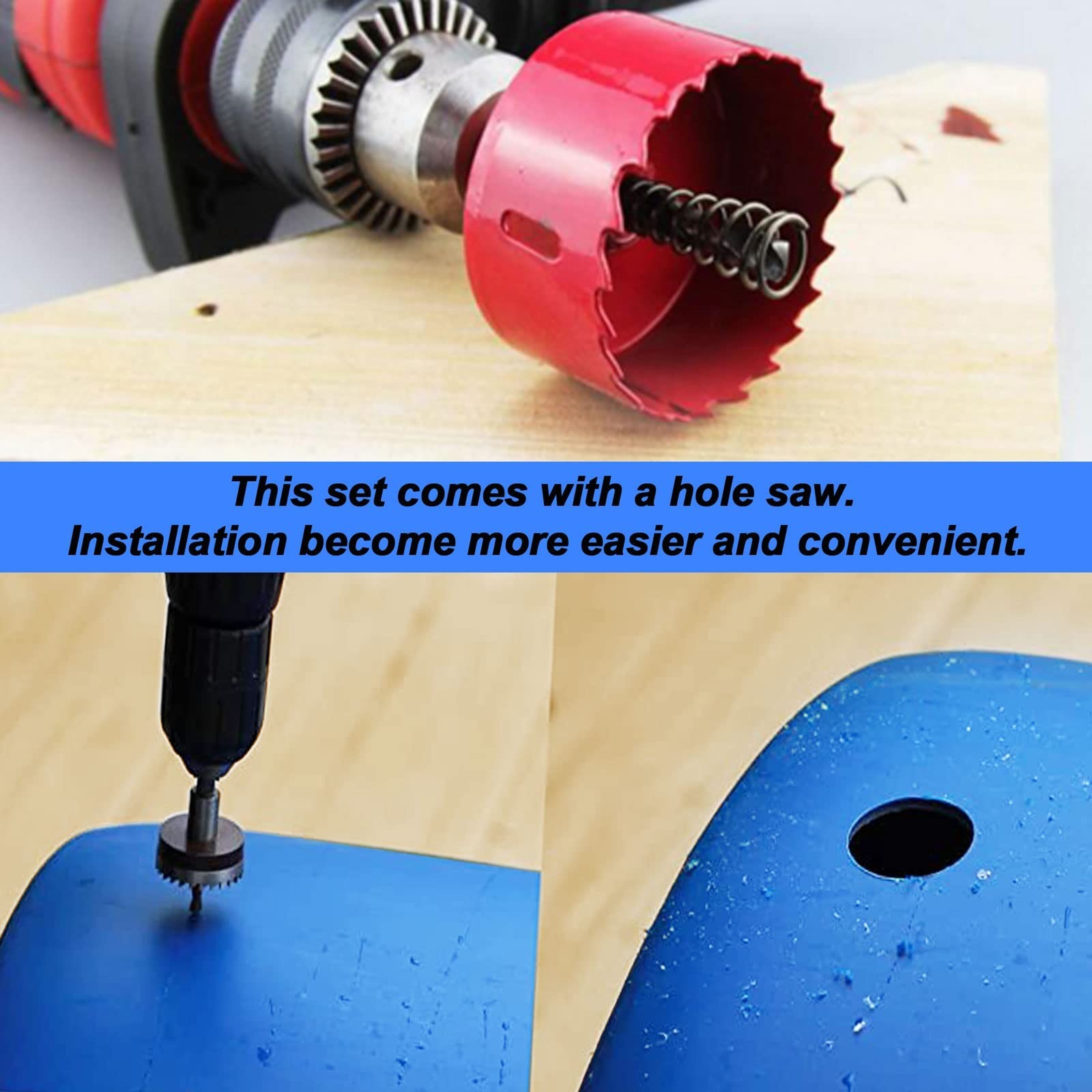 4 PCS Rain Barrel Bulkhead Fitting kit with Plugs and Hole Saw Tool, 3/4″ (In…