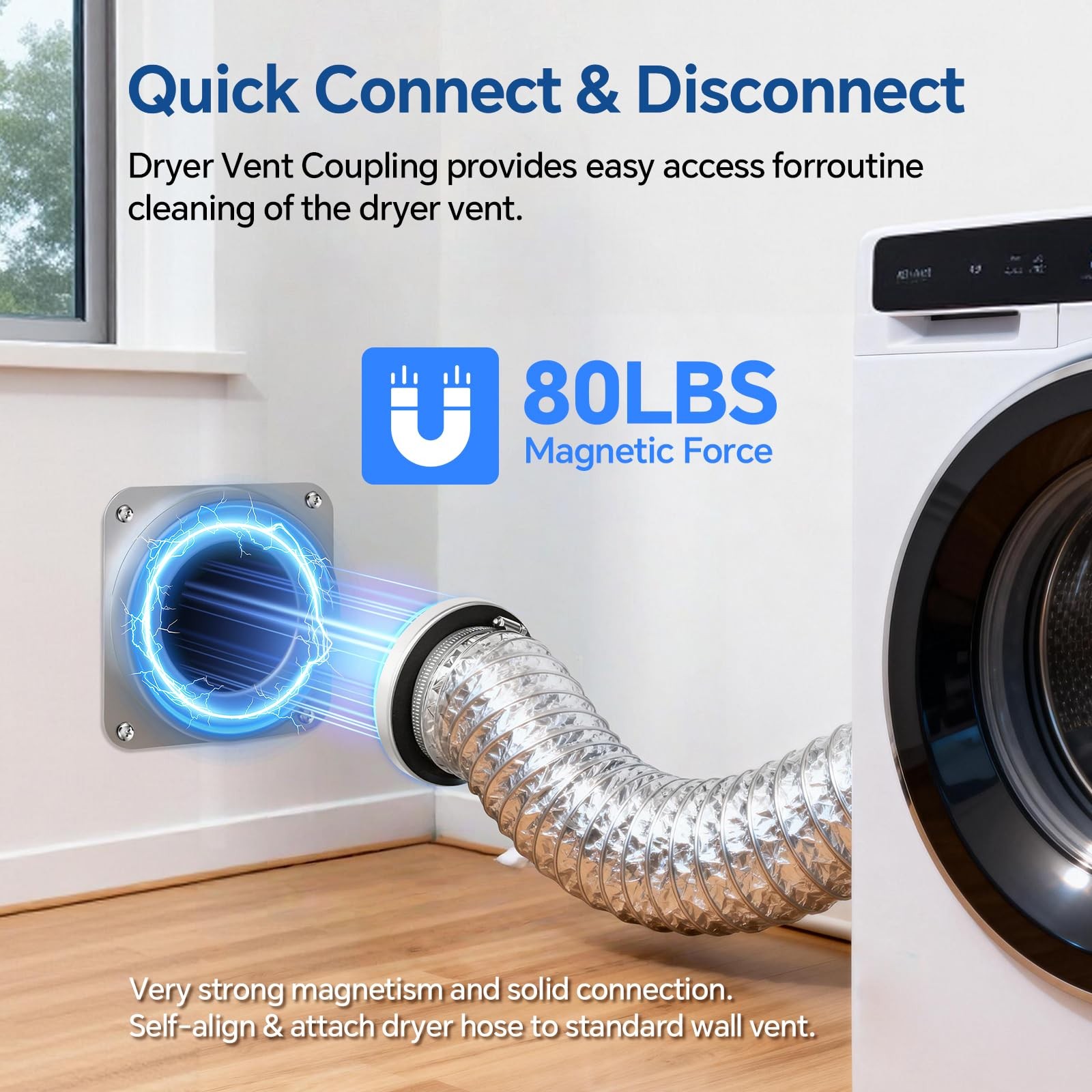 DV180 Magnetic Dryer Vent Connector, Airtight Seal, Quick Connect, Easy to…