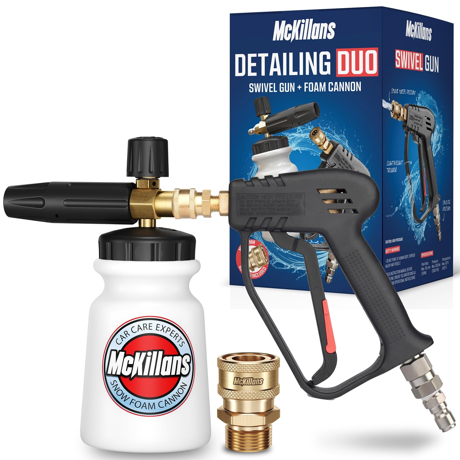 McKillans Pressure Washer Gun with Swivel & Foam & Cannon