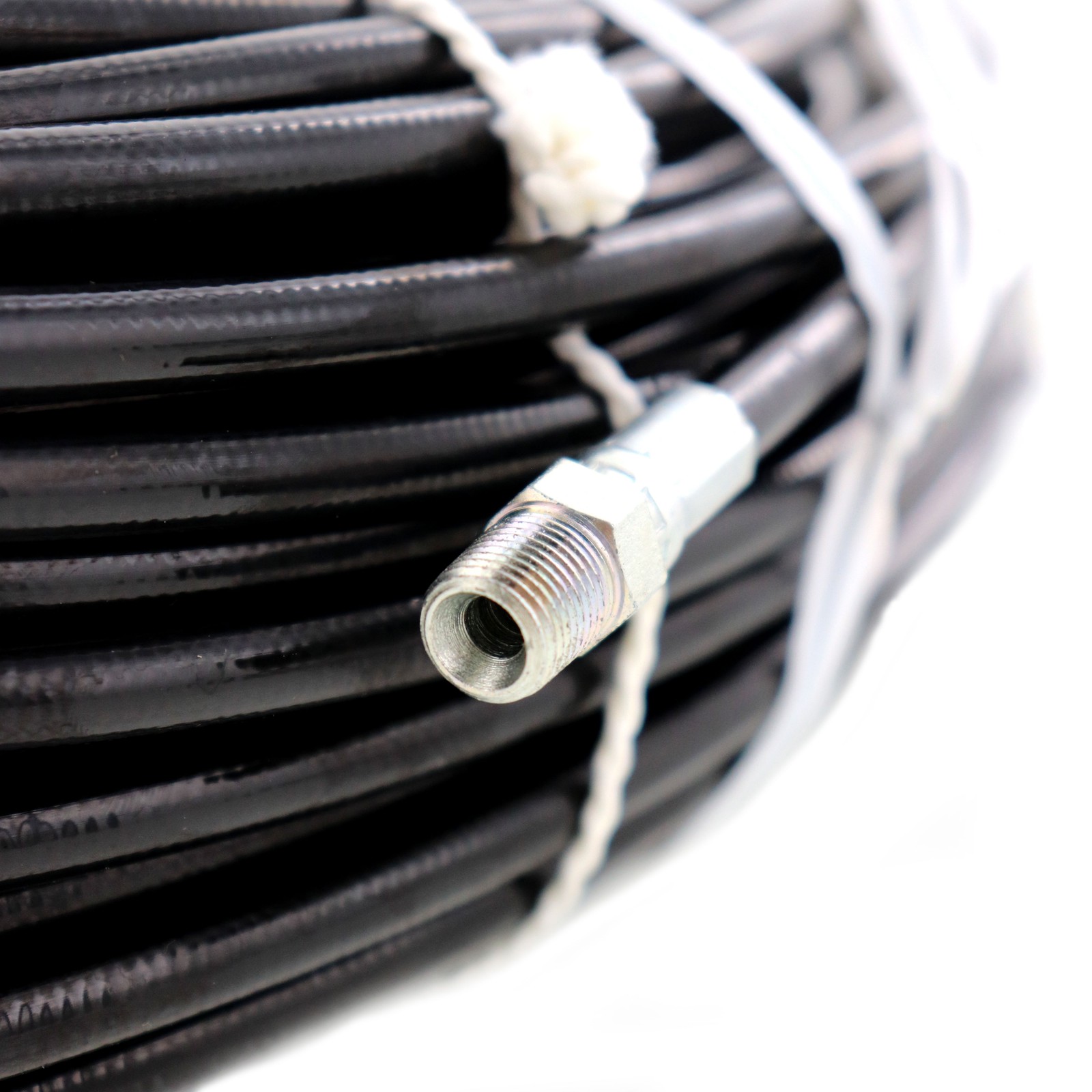 Schieffer 4800 PSI 1/8″ x 200′ Thermoplastic Sewer Jetter Hose MPT 1/4 1/8 Solid