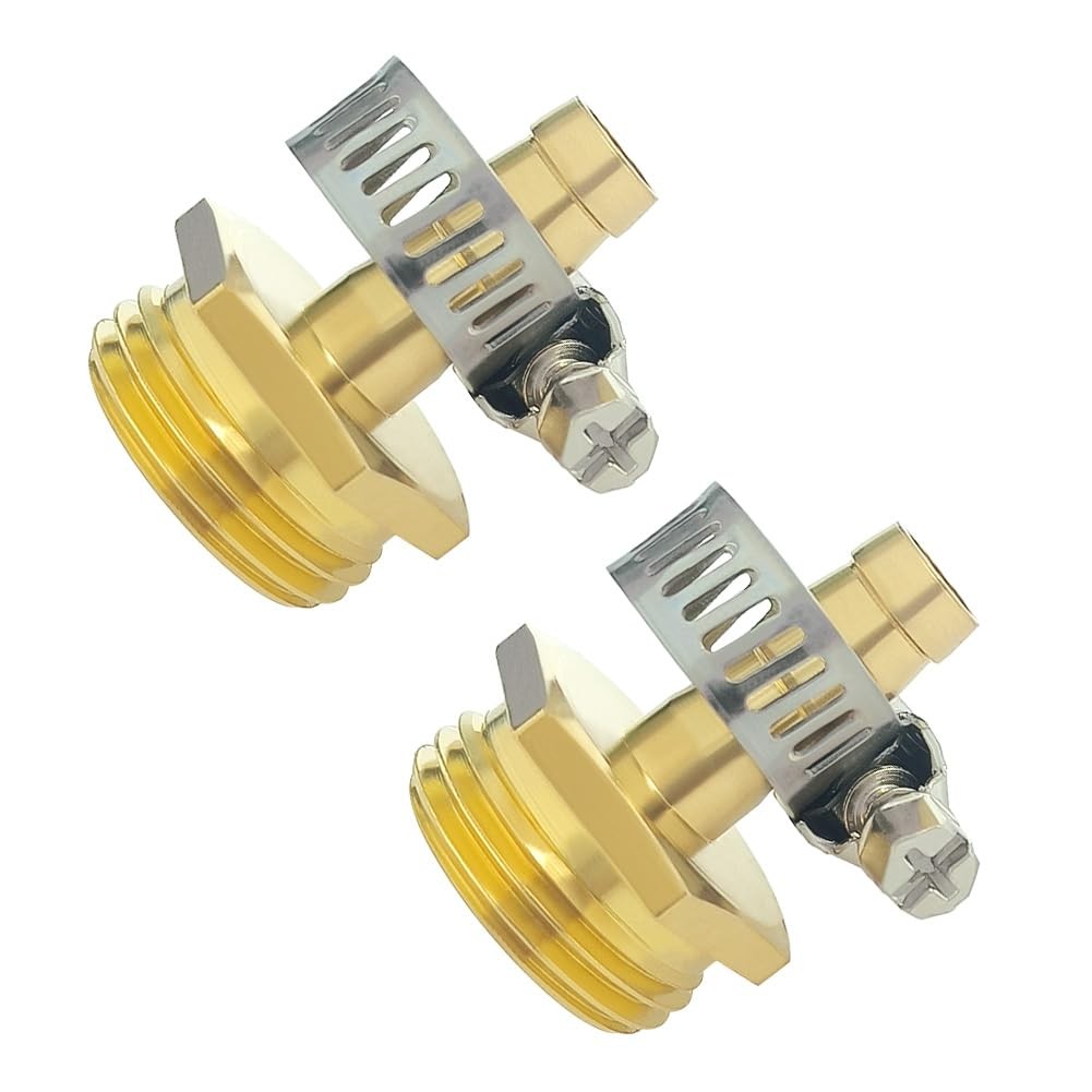 Hooshing 2PCS Garden Hose Male Adapter 3/8″ Barb x 3/4″ GHT Barb, Copper