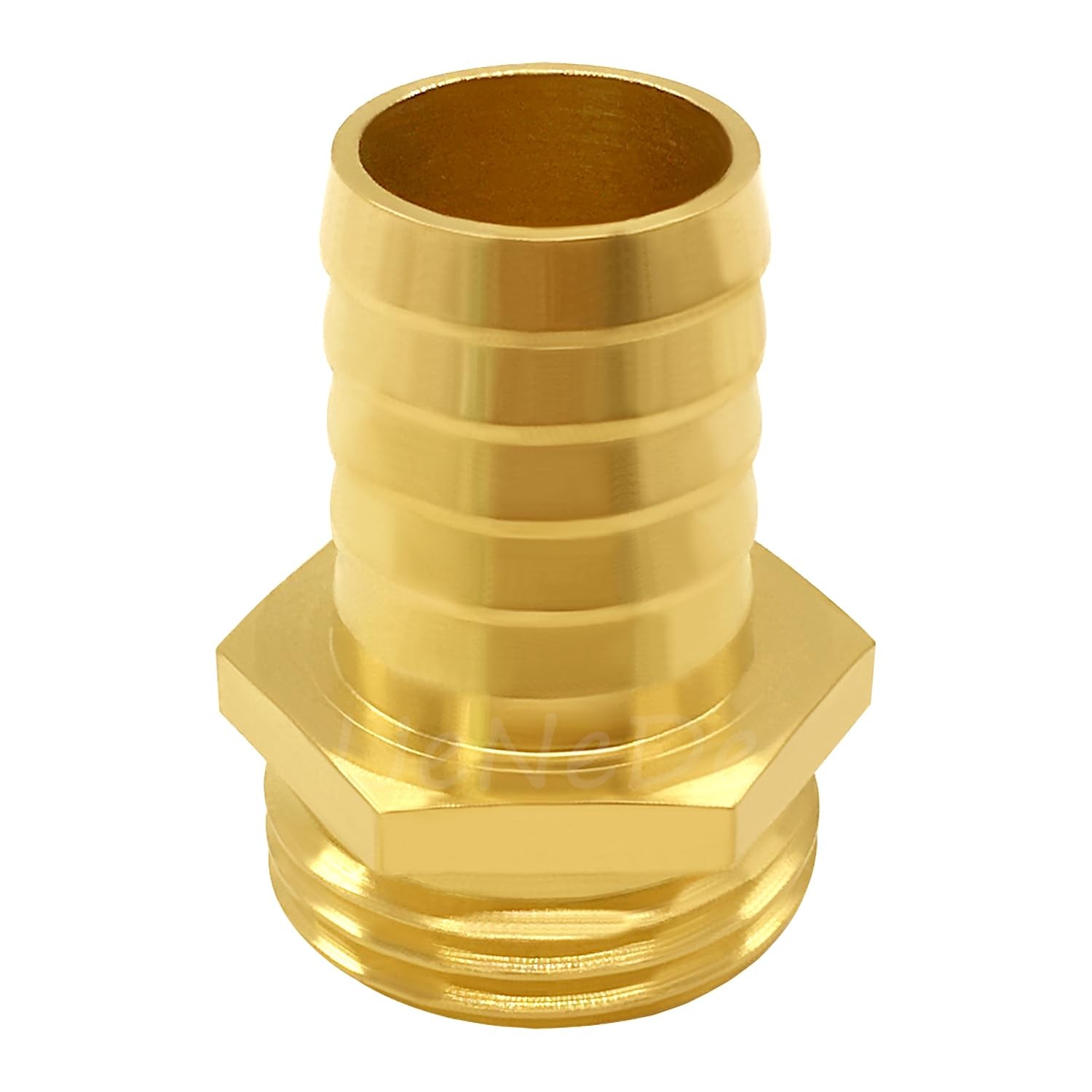 Uenede 2PCS Brass 5/8″ Barb x 3/4″GHT Male Garden Hose End