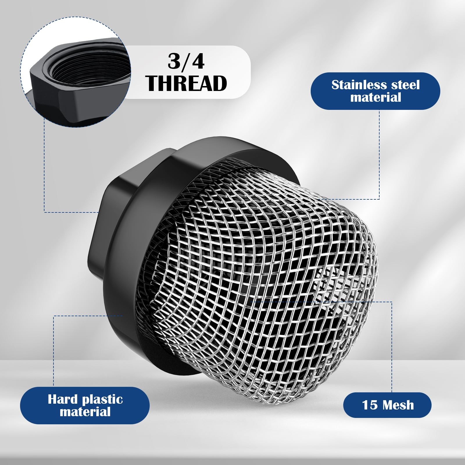 Nuanchu 2 Pcs 3/4 Inch Garden Hose Inlet Strainer, 3/4, Inner Diameter