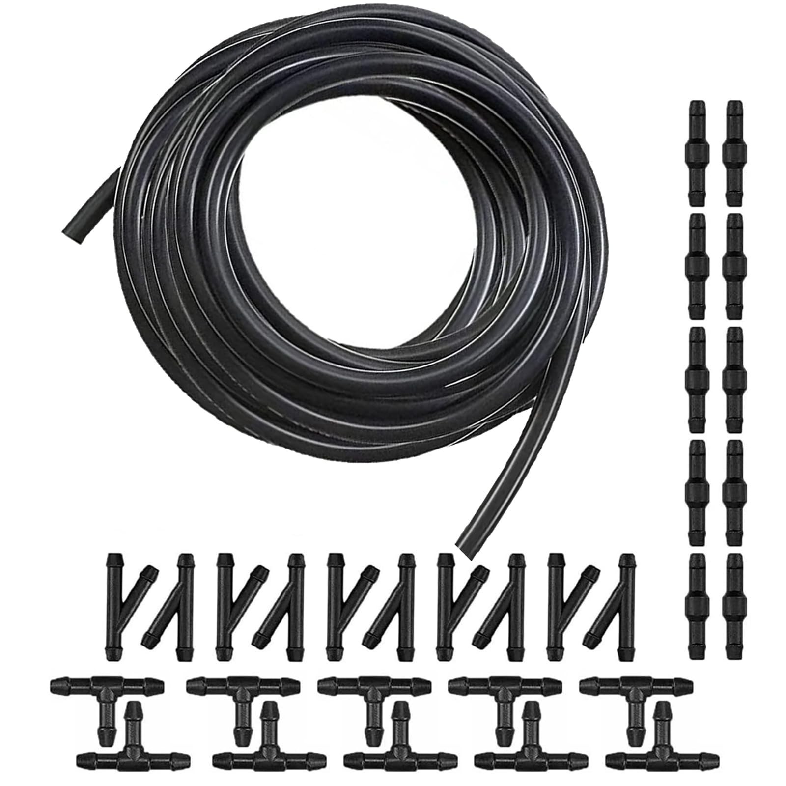 4M/13Ft Universal Washer Fluid Hose with 30 Hose Connectors, Car Windshield W…