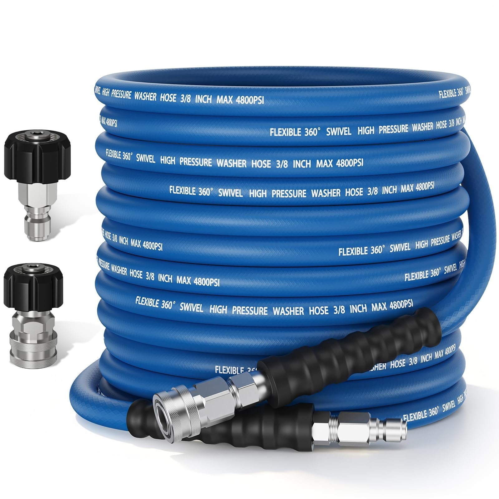 3/8″ Real Kink-Resistant 50FT Pressure Washer Hose – 4800 PSI Commercial-G