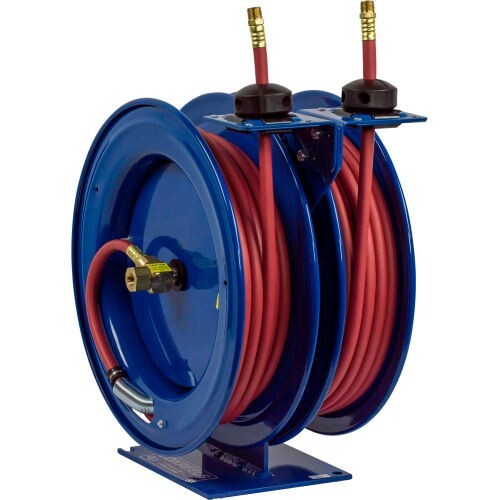 NEW! 1/4″x50′ 300 PSI Dual Purpose Spring Retractable Low Pres Steel Hose Reel!!
