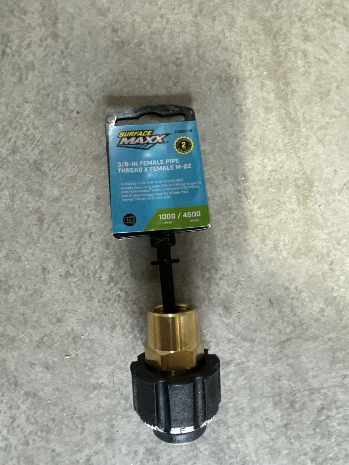 Pressure Washer 3/8” FPT To M22 Gun Connector Adapter Surface Maxx Brass