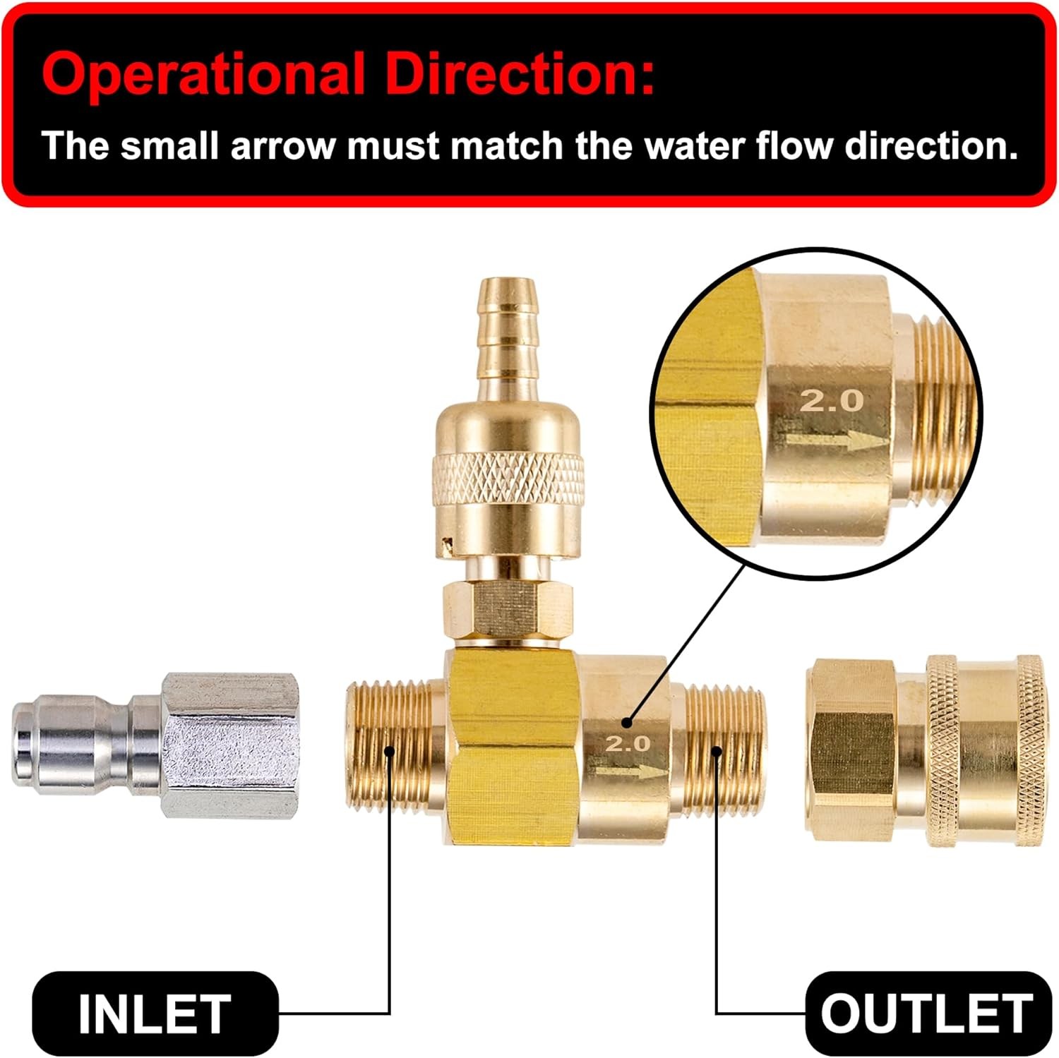 Downstream Injector for Pressure Washer, Power Washer Chemical 6.1 inches