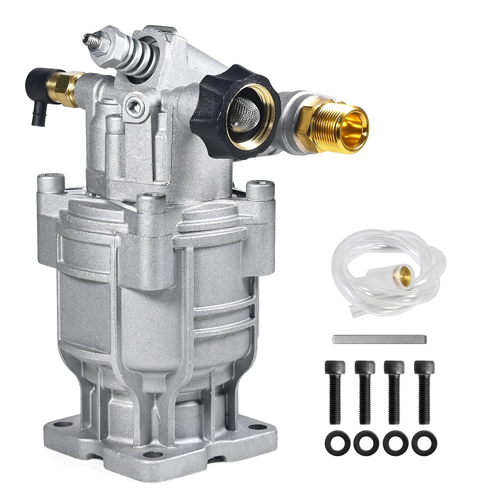 TOOLCY Upgraded Integrated Pressure Washer Pump, 3/4″ Integrated, Silver