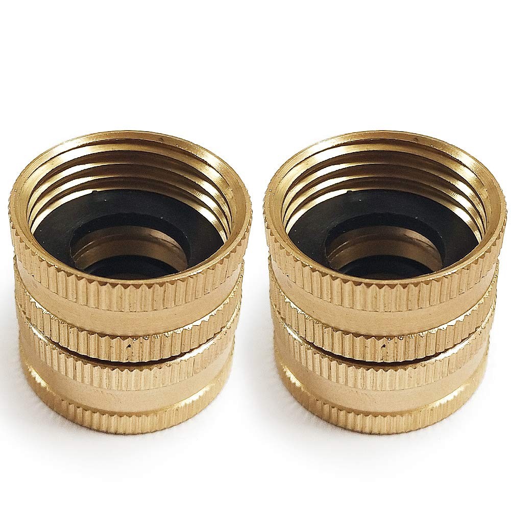 Twinkle Star 2 Pack 3/4″ Brass Garden Double Female Swivel Connector (2 Pack)