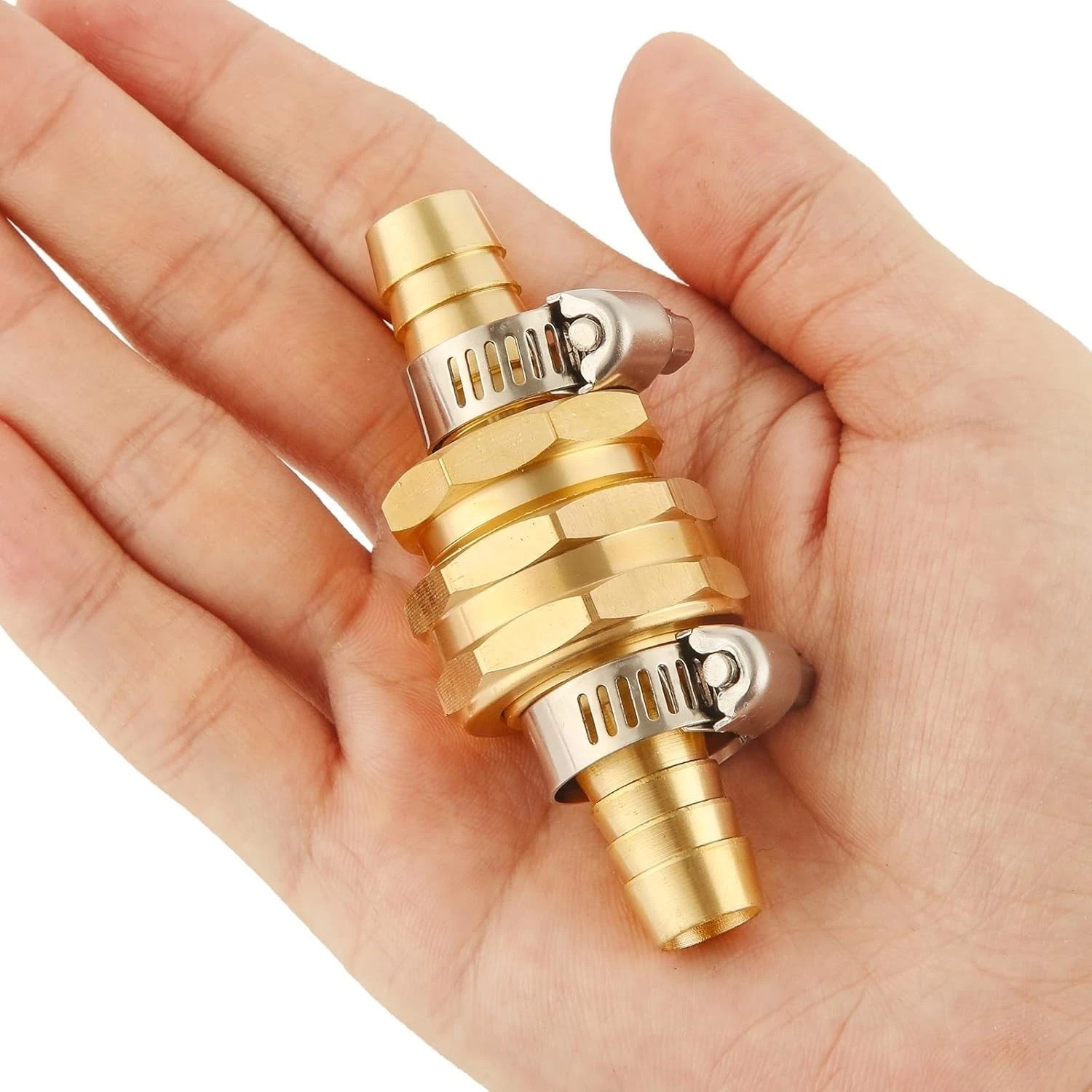 4 Set Brass Garden Hose Repair Connector Kit 4 Set, Fit for 1/2" hose