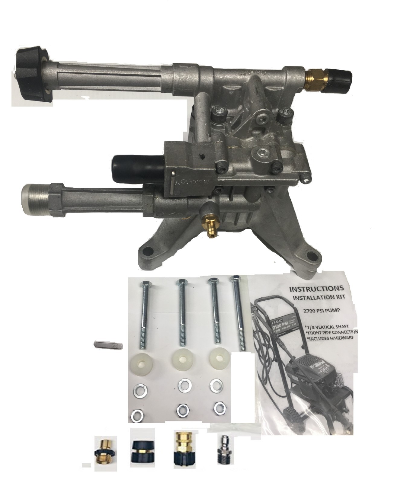 FREE QUICK ADAPTERS PUMP Troy-Bilt 2800-PSI 2.3 Gas Pressure Washer FRONT PIPES