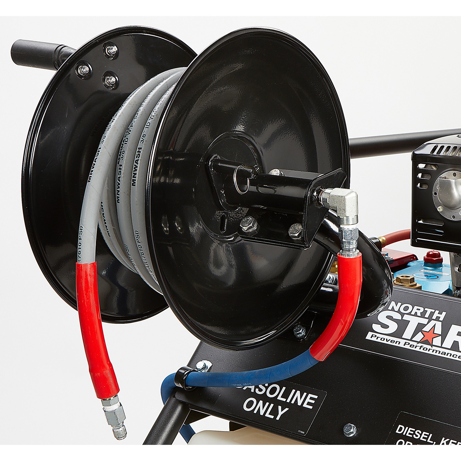 NorthStar Pressure Washer Hose Reel with 50ft. Steel-Braided Hose, 3/8in. x