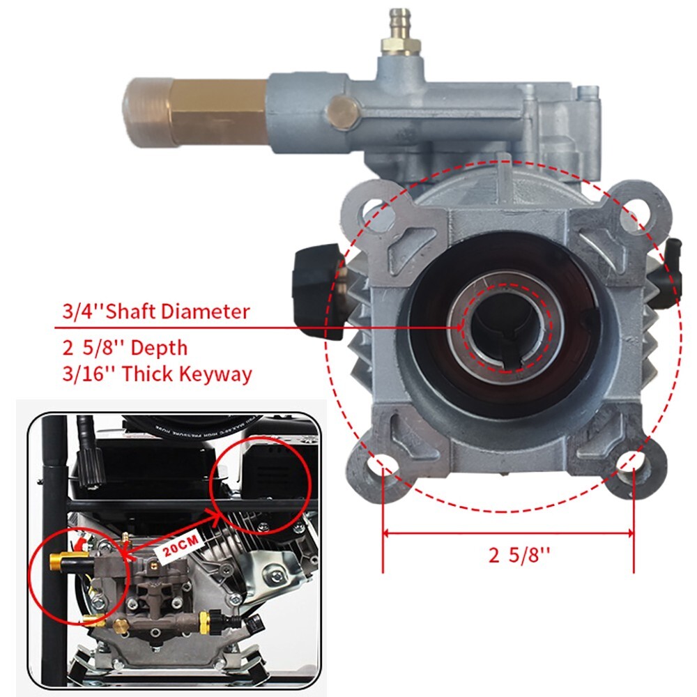 3000 PSI Power Pressure Washer Water Pump Simpson MS-60763 3/4 FREE KEY