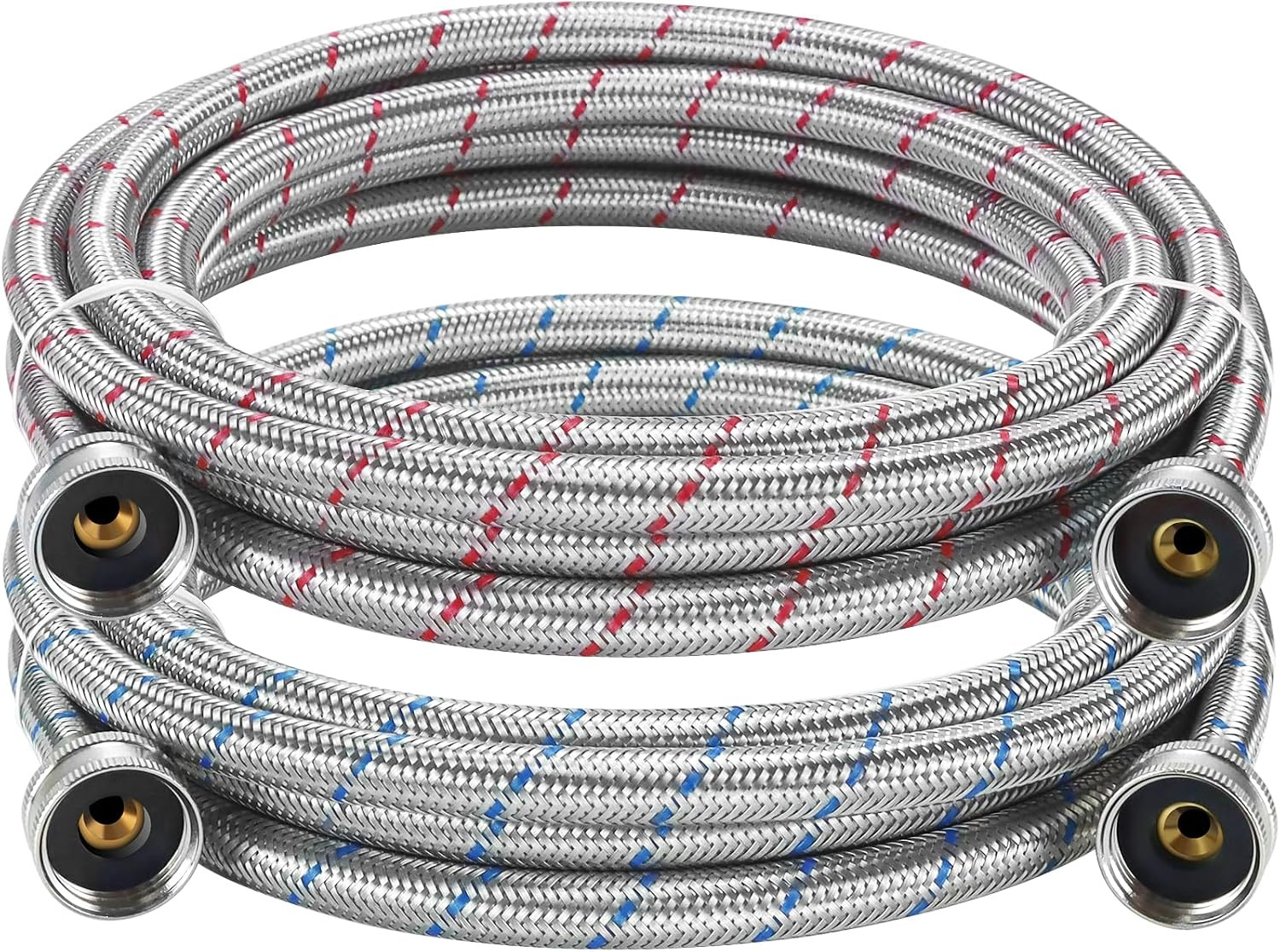 15FT Extra Long Washing Machine Hoses 3/4” Standard NPT Connections Burst-Proof
