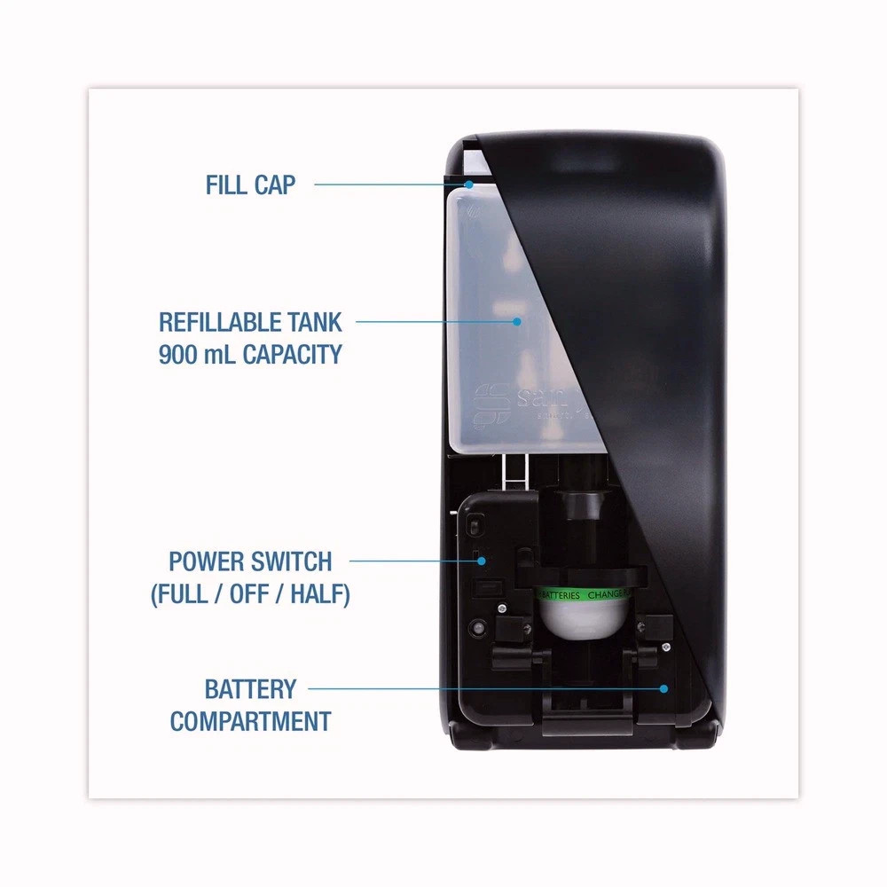 Boardwalk SH900SBBW 5.5″ x 4″ x 12″ 900 mL Bulk Fill Soap Dispenser – Black New