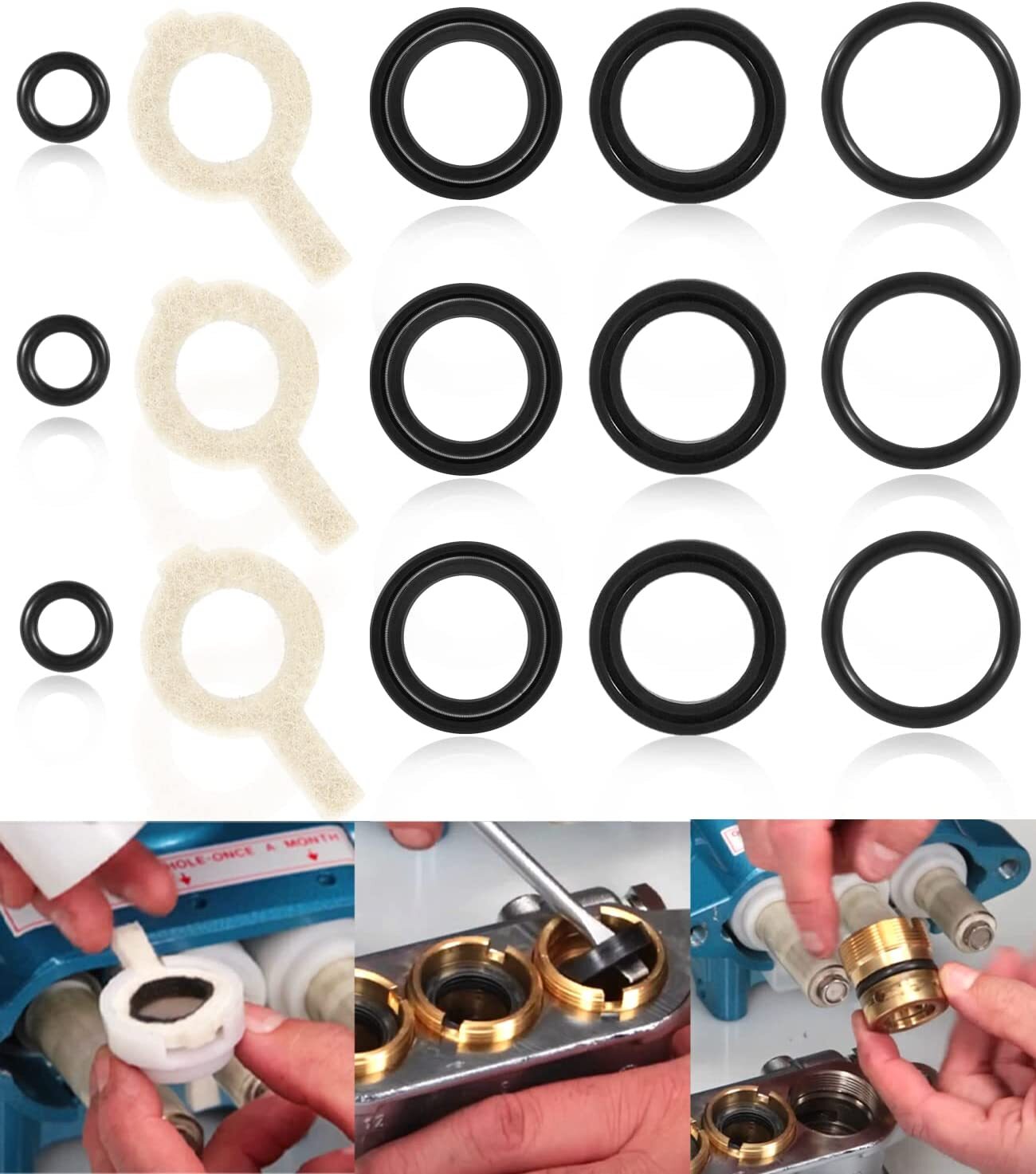 3Set 30623 Seal Kit for Cat Pump Pressure Washer 30 31 34 35 310 340/350 Models✈