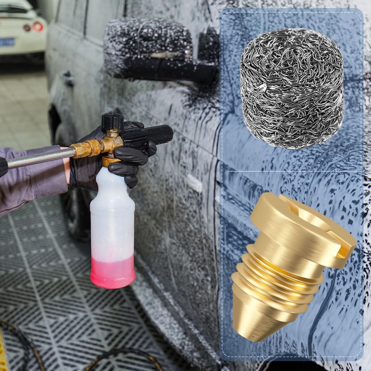 2 Pieces 1.1 mm Orifice Foam Cannon and 2 Maker, Universal Brass…