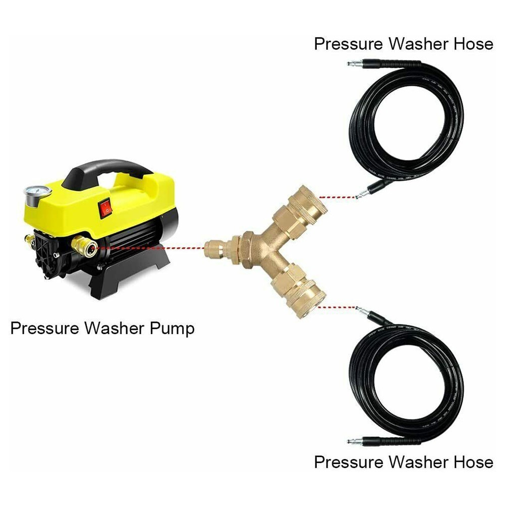 3/8 Fitting Pressure Washer Tee Splitter Coupler Brand New 4.0 GPM