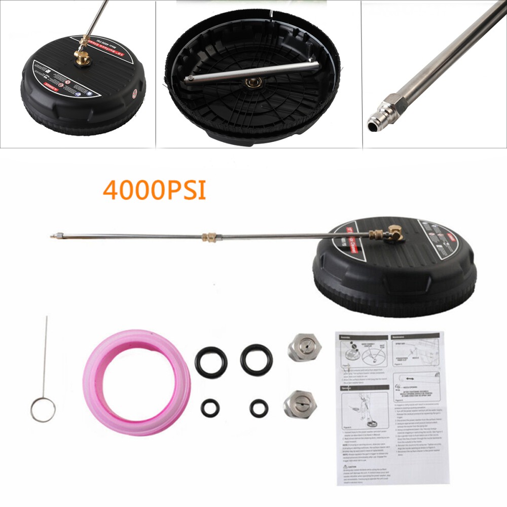 15″ Flat Surface Cleaner Water Pressure Washer 4000PSI Cleaning Machine