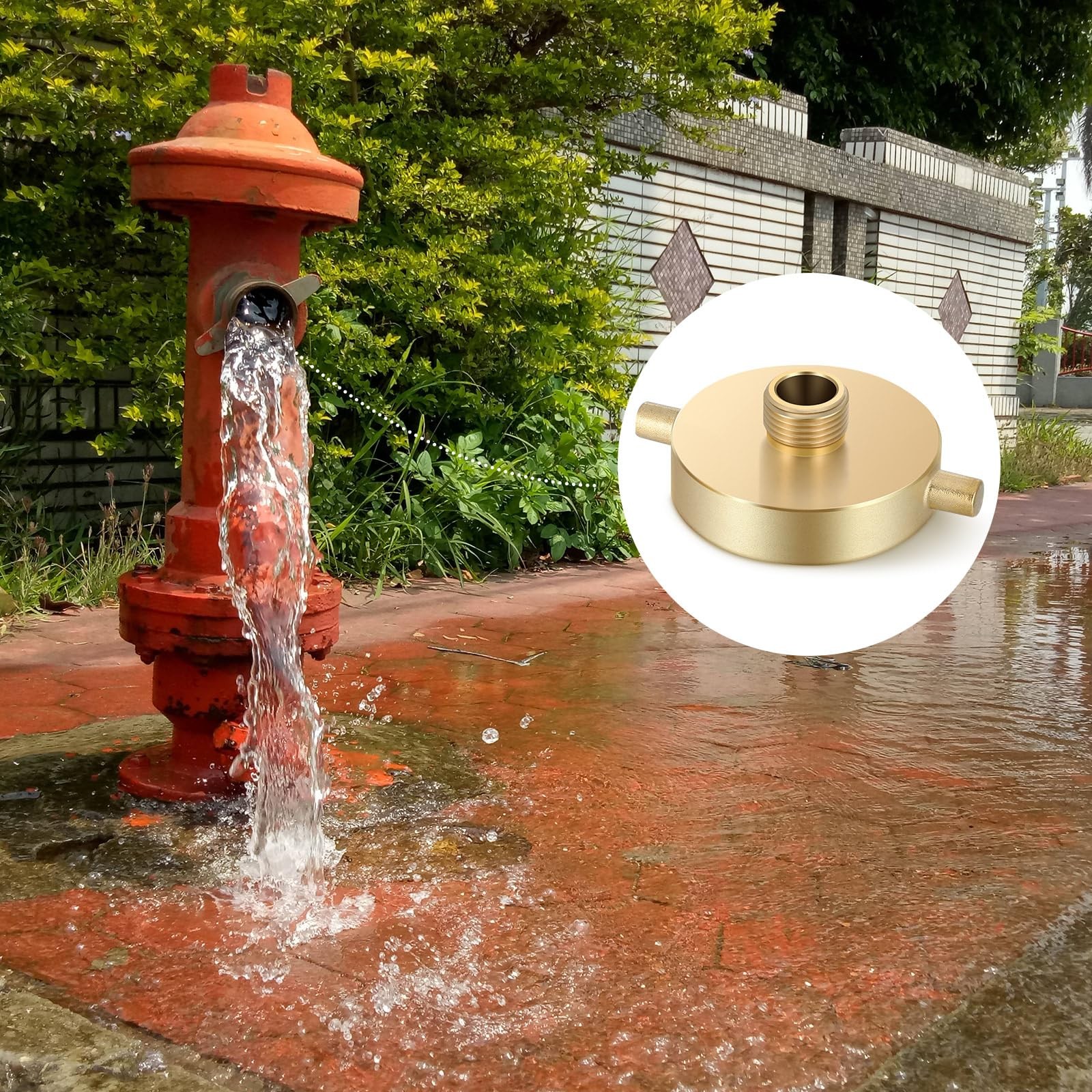 MorningRo 1 Pack Fire Hydrant Hose Adapter 2-1/2″ x 3/4″, brass color
