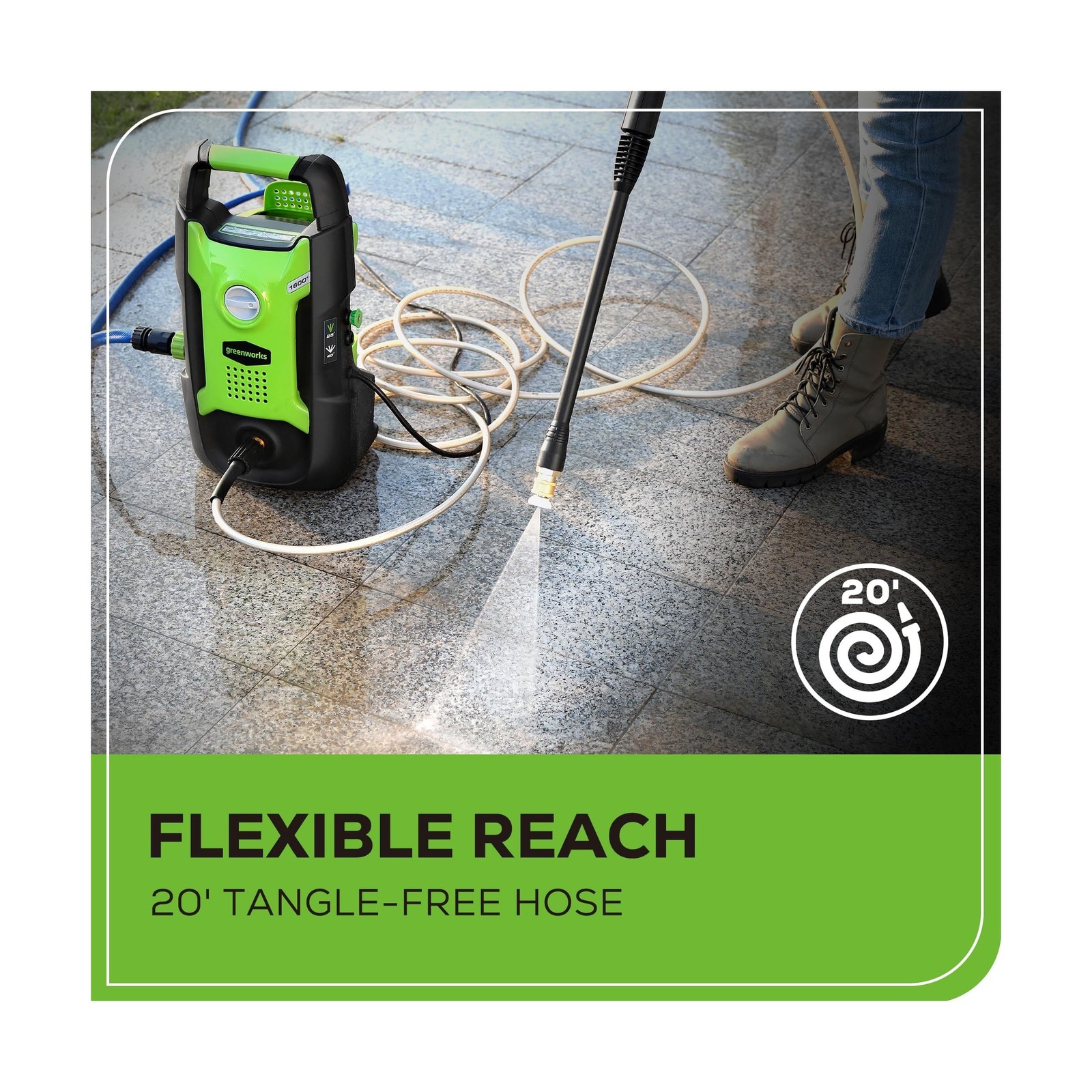Greenworks Compact Electric Pressure Washer, 1.2 GPM (CSA Certified… Fast Ship