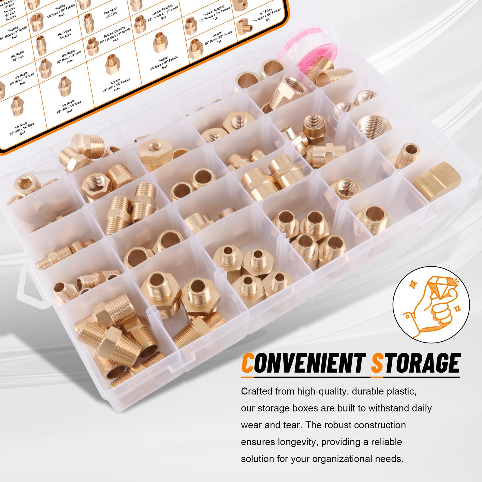 Dazakoot 111Pcs Hose Pipe Fitting Assortment Kit, NPT Adapter, 111pcs, /