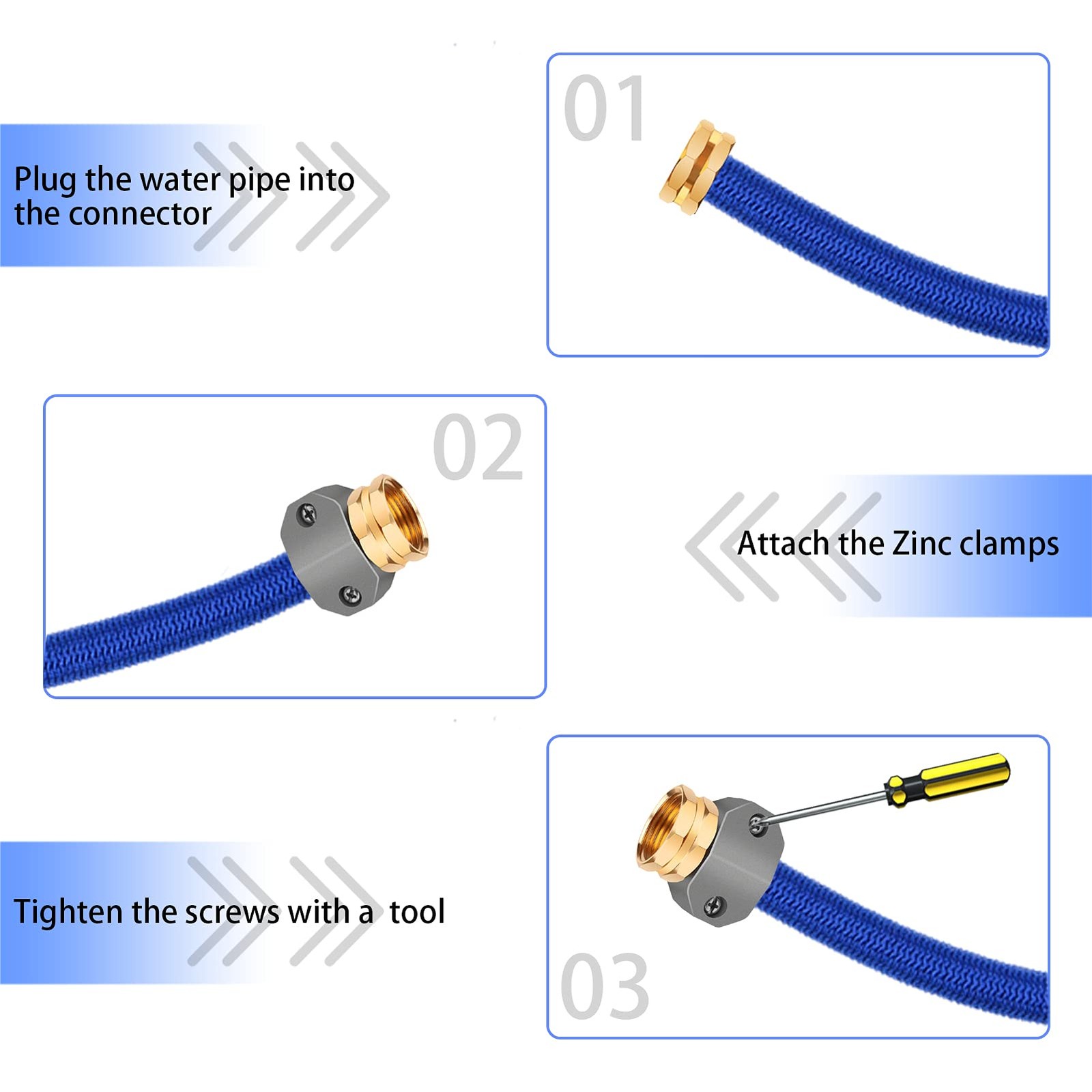 Jeeker Garden Hose Repair Kit, Zinc and 5/8 inches 3/4 inches, Gray