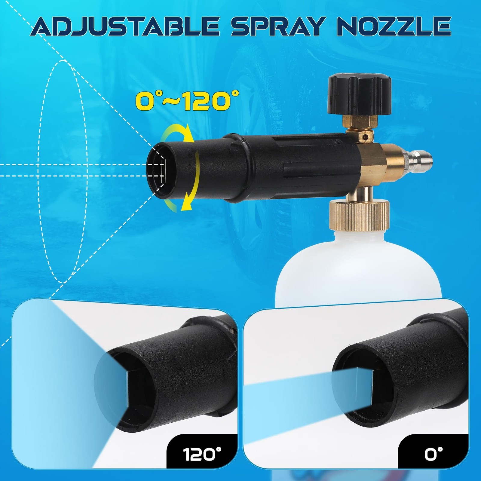 Foam Cannon for Pressure Washer with Short Gun Kit, Snow Foam Lance, 3/8″ Swi…