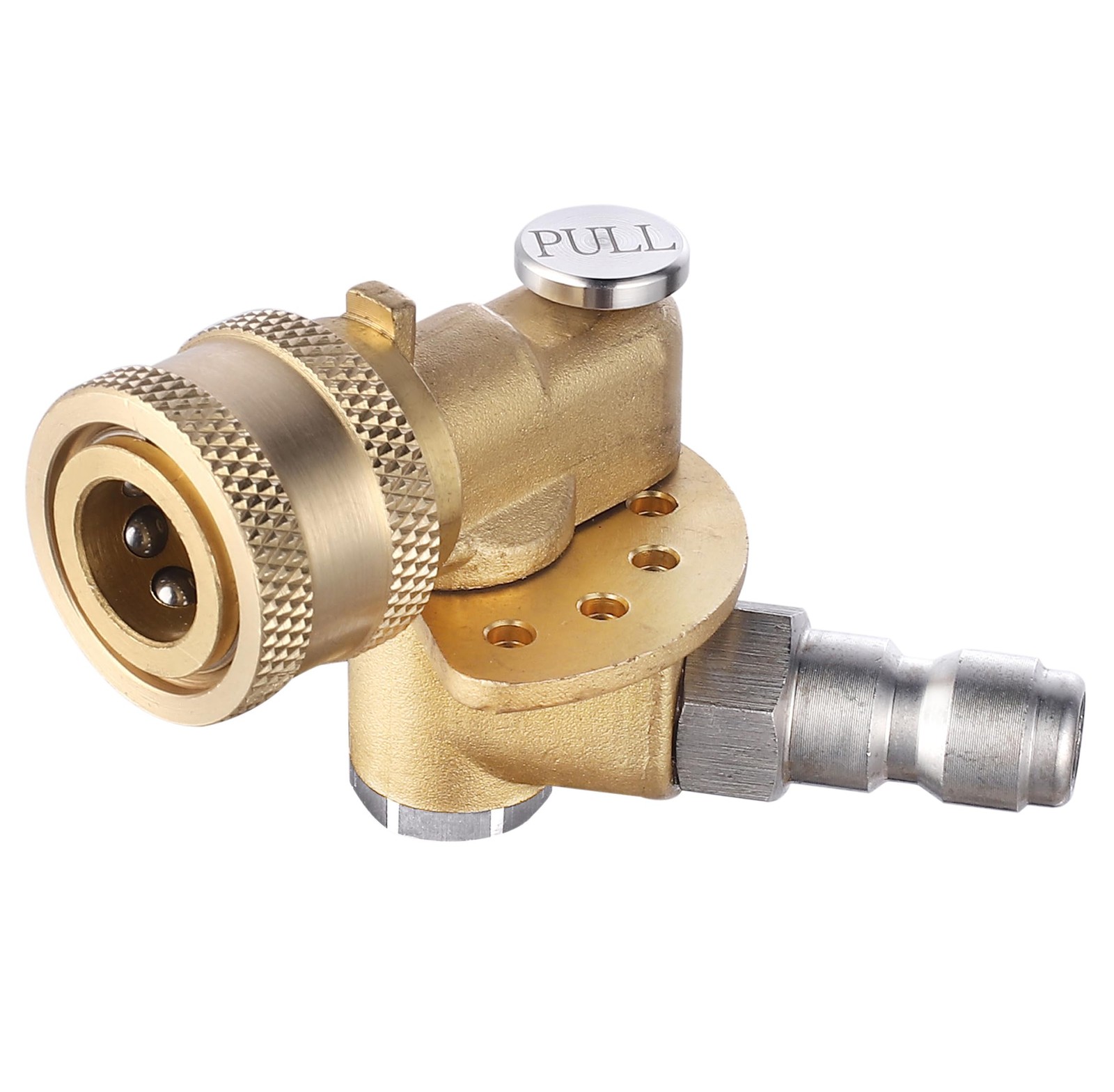 120 Degree Pivoting Coupler Brass Pressure Washer Adapter 5 Angle Nozzle