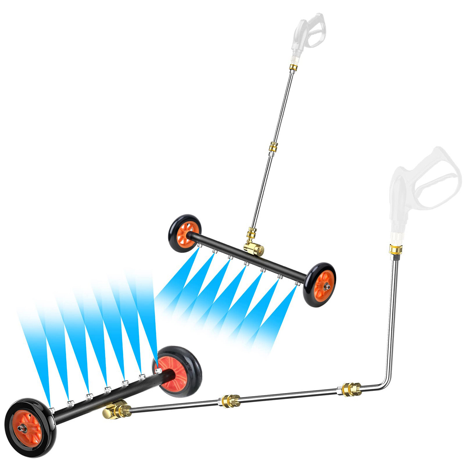 24″ Pressure Power Washer Surface Cleaner Undercarriage Water Broom 4000PSI