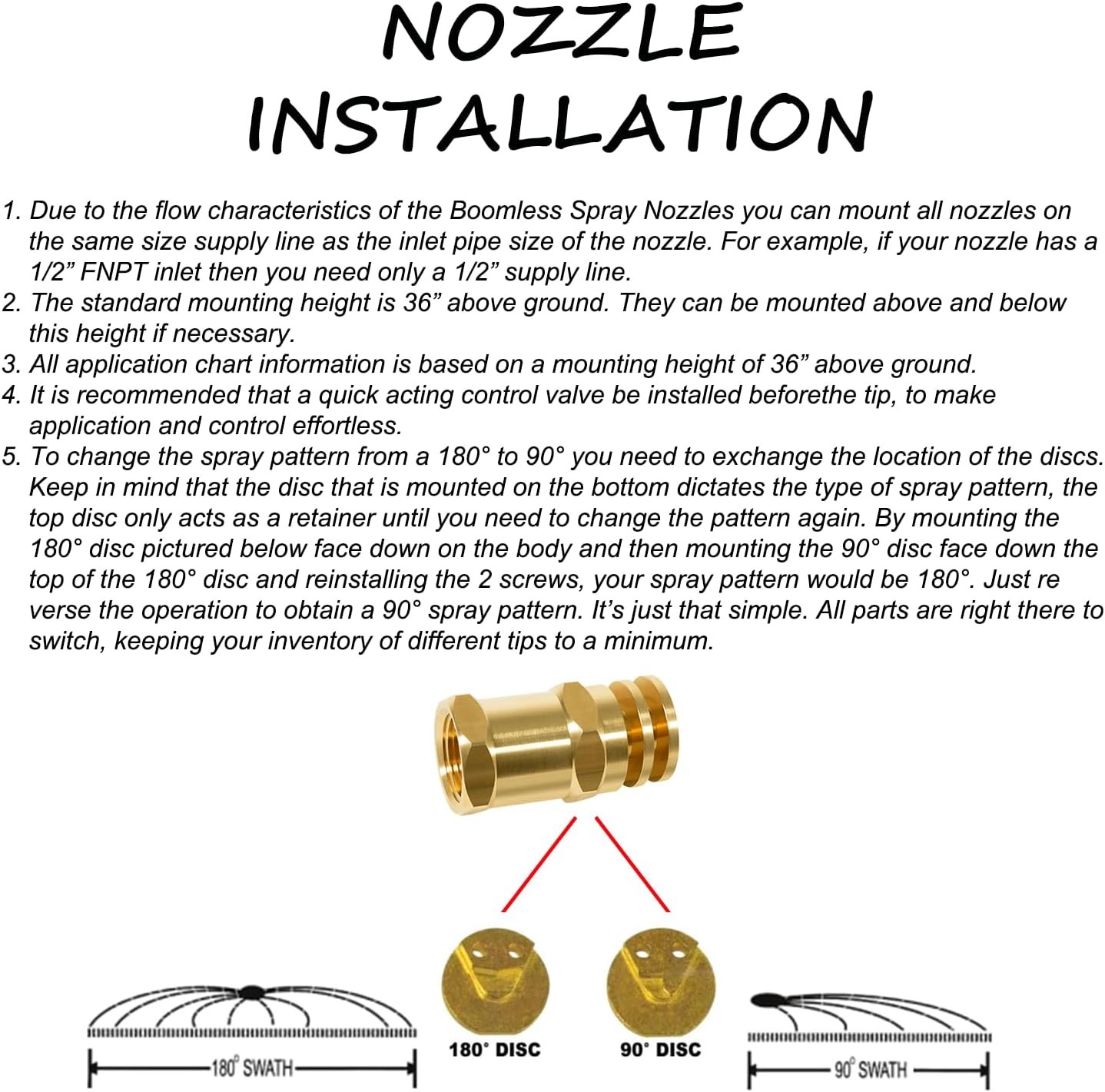 6542-1FBA Boomless Spray Nozzle 1/2″ FPT Orifices # 20, 5.9 GPM, 40 PSI -Brass