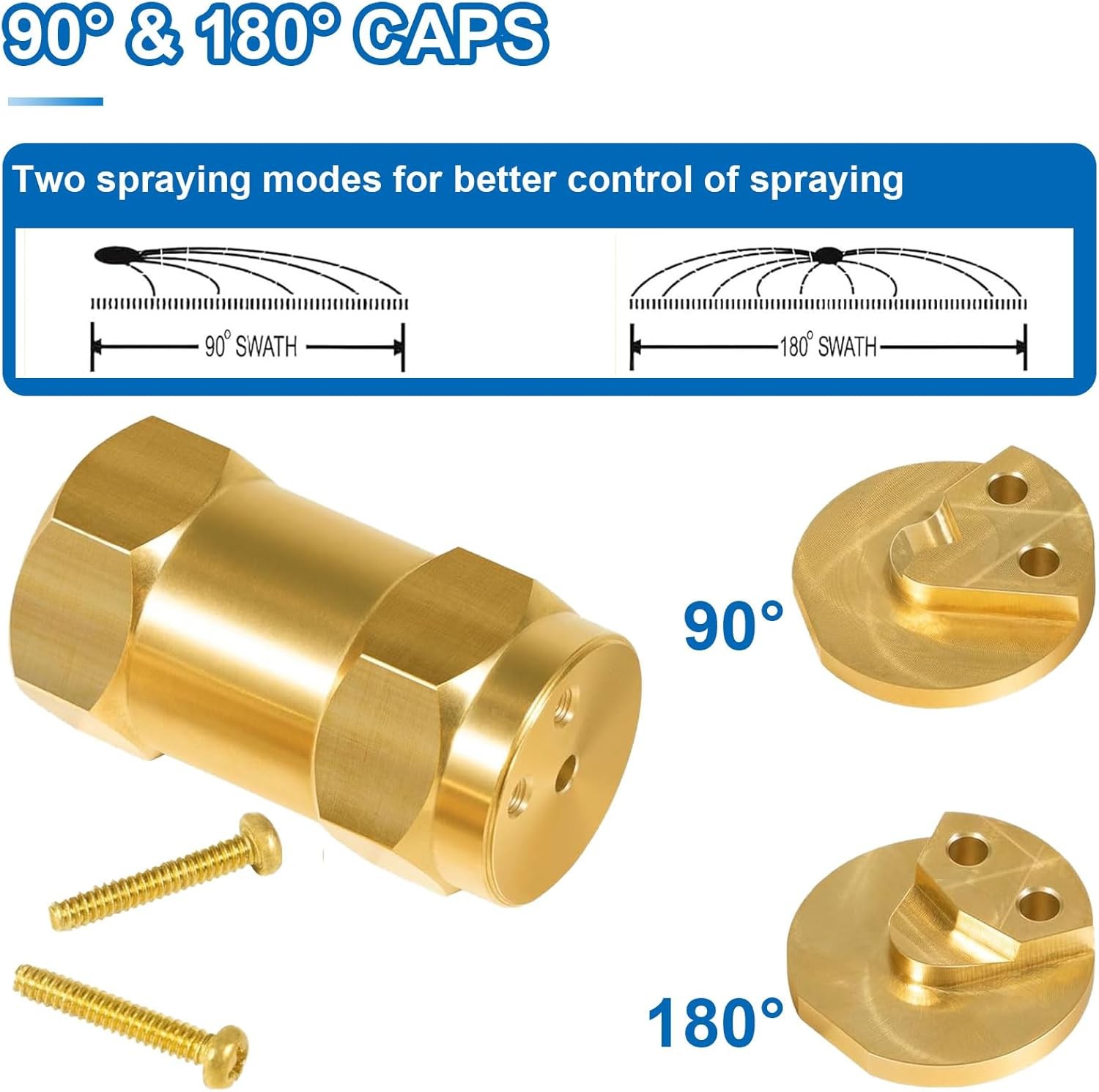 Boomless Spray Nozzle 1/2″ FPT #10 Orifices (90° and 180° Caps) 4.2 GPM #6541-1