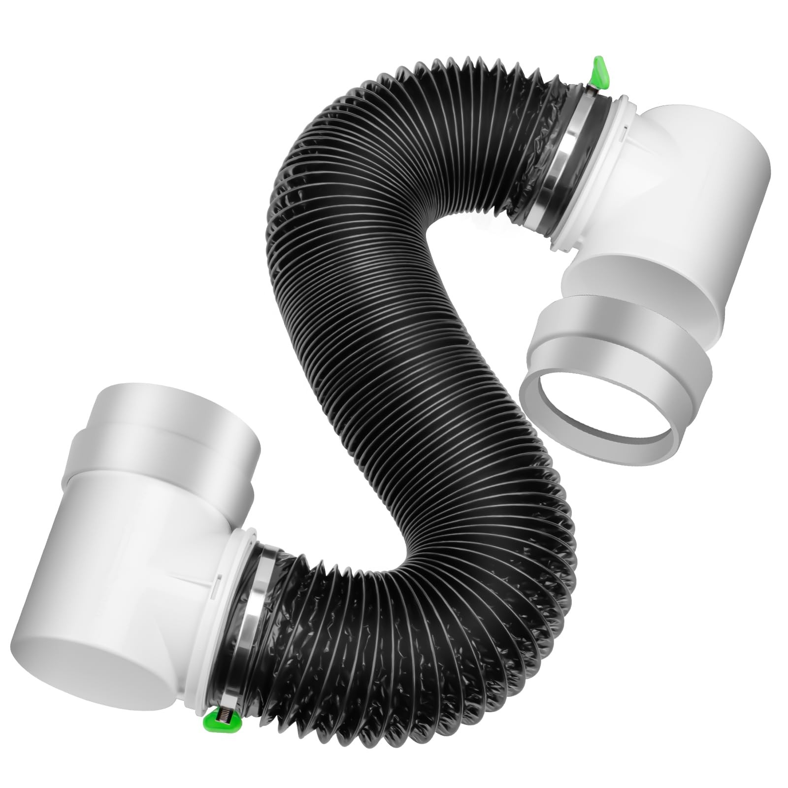 MOPHA 8FT Dryer Vent Hose for Tight Space, 90 Degree 4 inches, Black