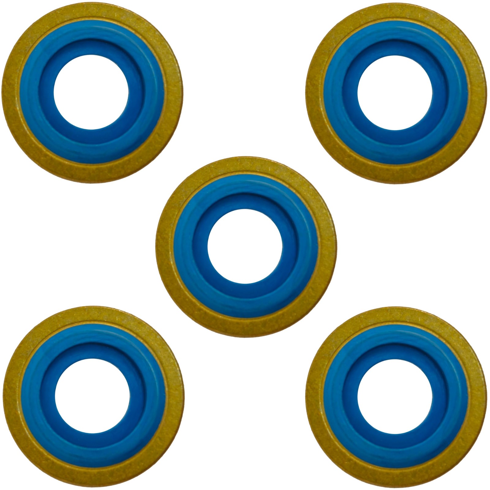 ResOne Premium Blue Viton Oxygen Yoke Washer Seals, 5‑Pack – Smooth‑Edge…