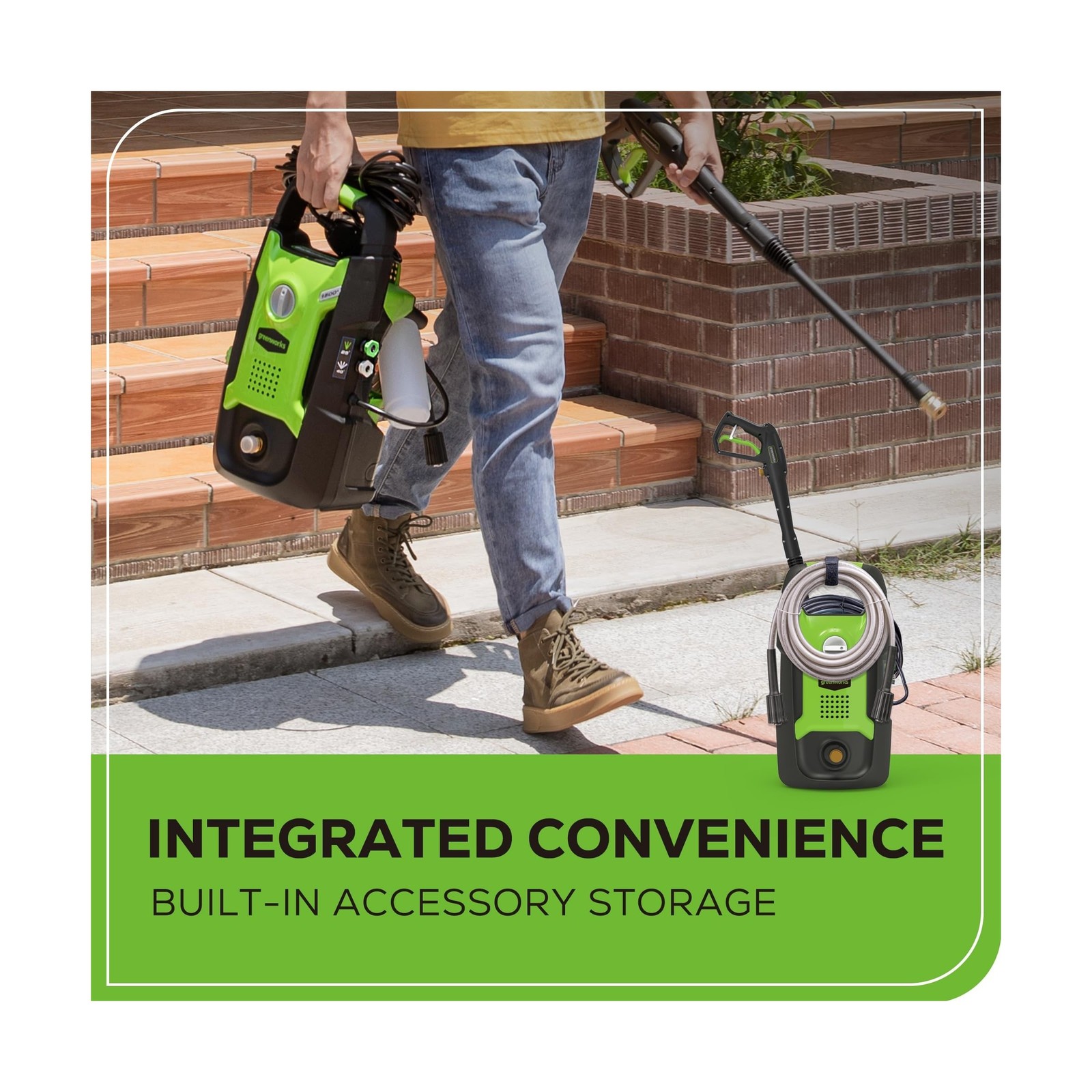Greenworks Compact Electric Pressure Washer, 1.2 GPM (CSA Certified… Fast Ship
