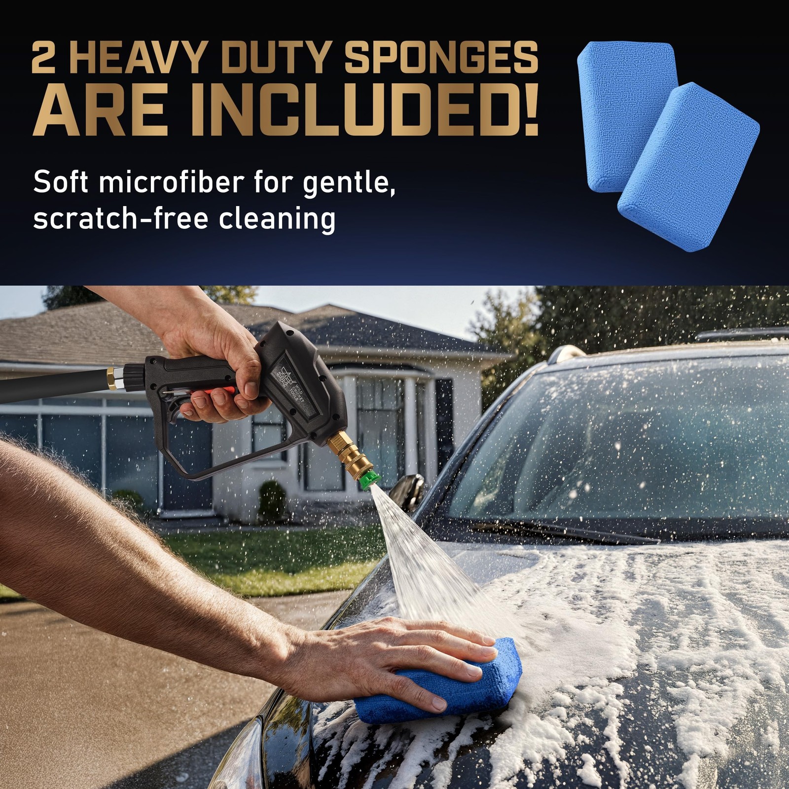 Wild Cricket Tools® Short Pressure Washer Gun 5000 PSI, 3/8″ QC & M22-14mm