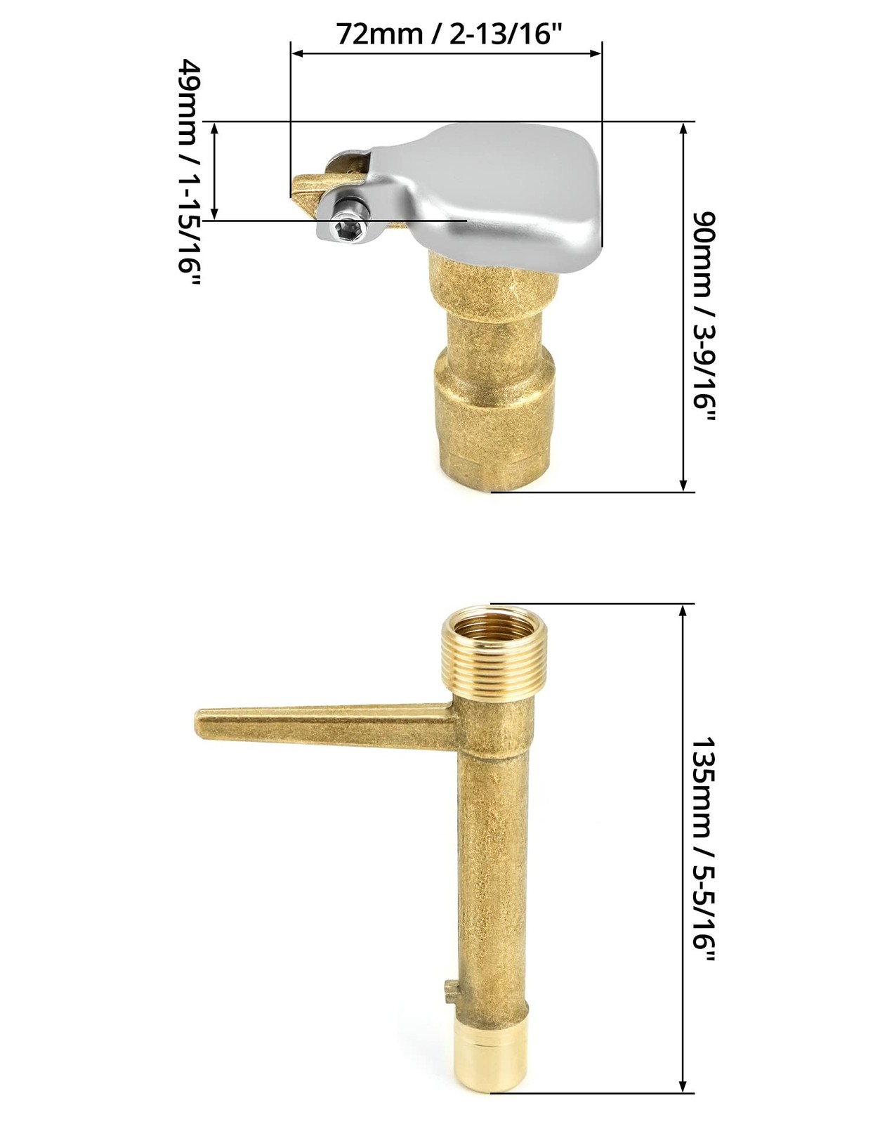 QWORK 2 Set 3/4-Inch Brass Quick Coupler Valves, Irrigation Tool 3/4 inch