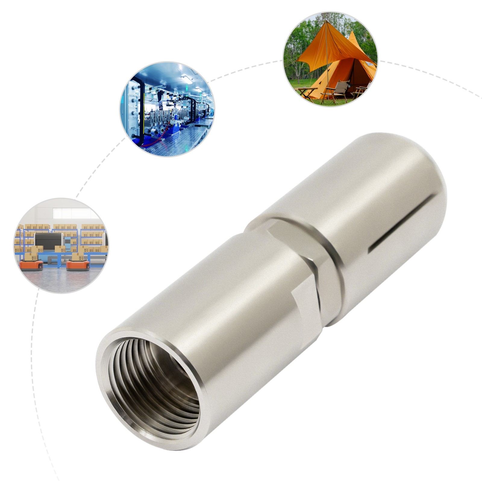360° Rotating Stainless Steel Washing Nozzle, 1/2 In Thread Tank Cleaning Nozzle