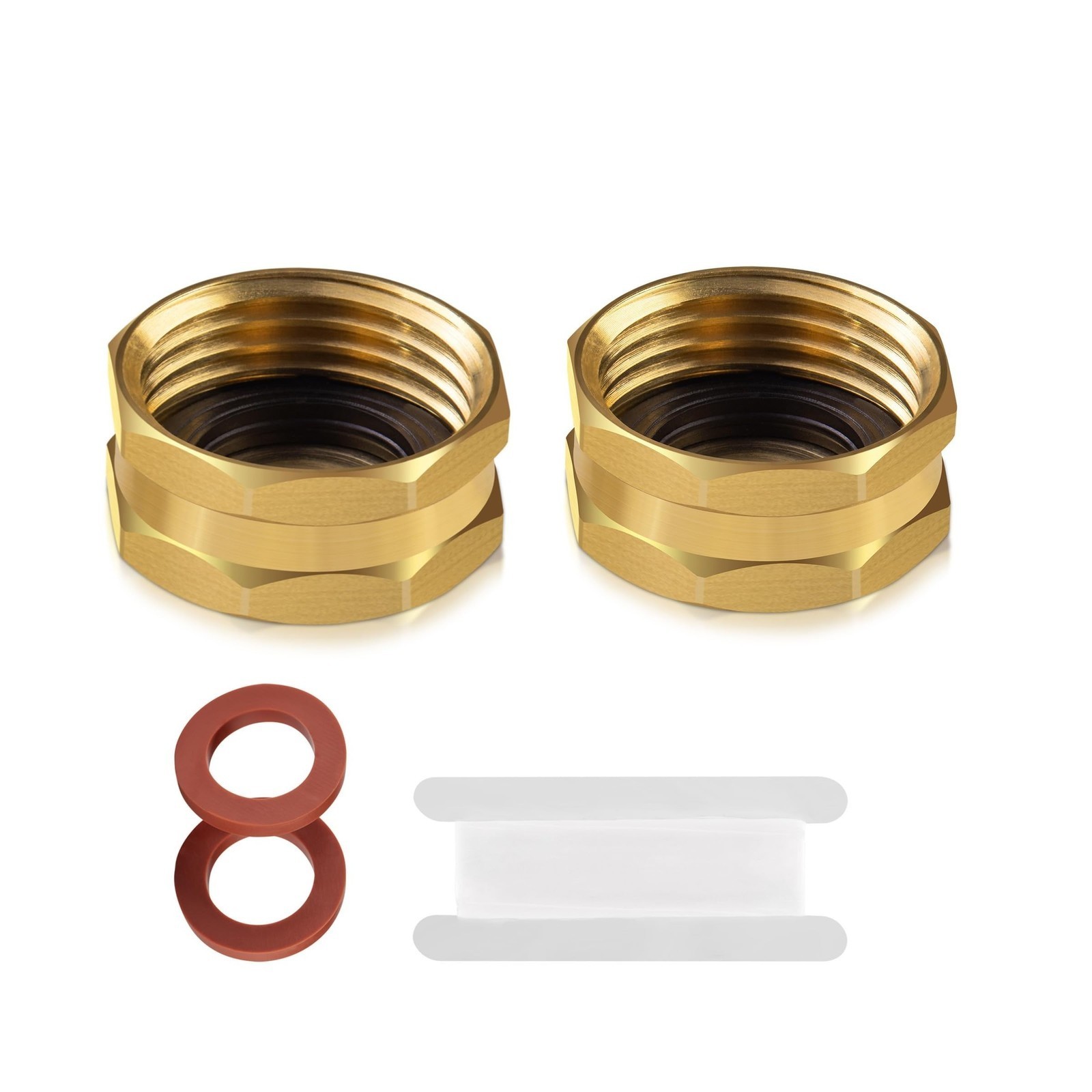 Brass 3/4 GHT Garden Hose End Cap Plug 2 Female Threaded