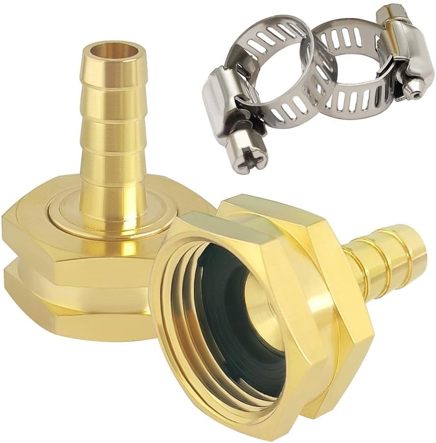 Hooshing 2PCS Garden Hose Swivel Adapter 1/2″ Barb x 3/4″ GHT Female 1/2