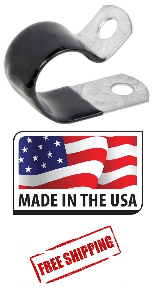 (25) 1/4 Galvanized vinyl coated closed clamps for tubing and wiring 1/4″ inch