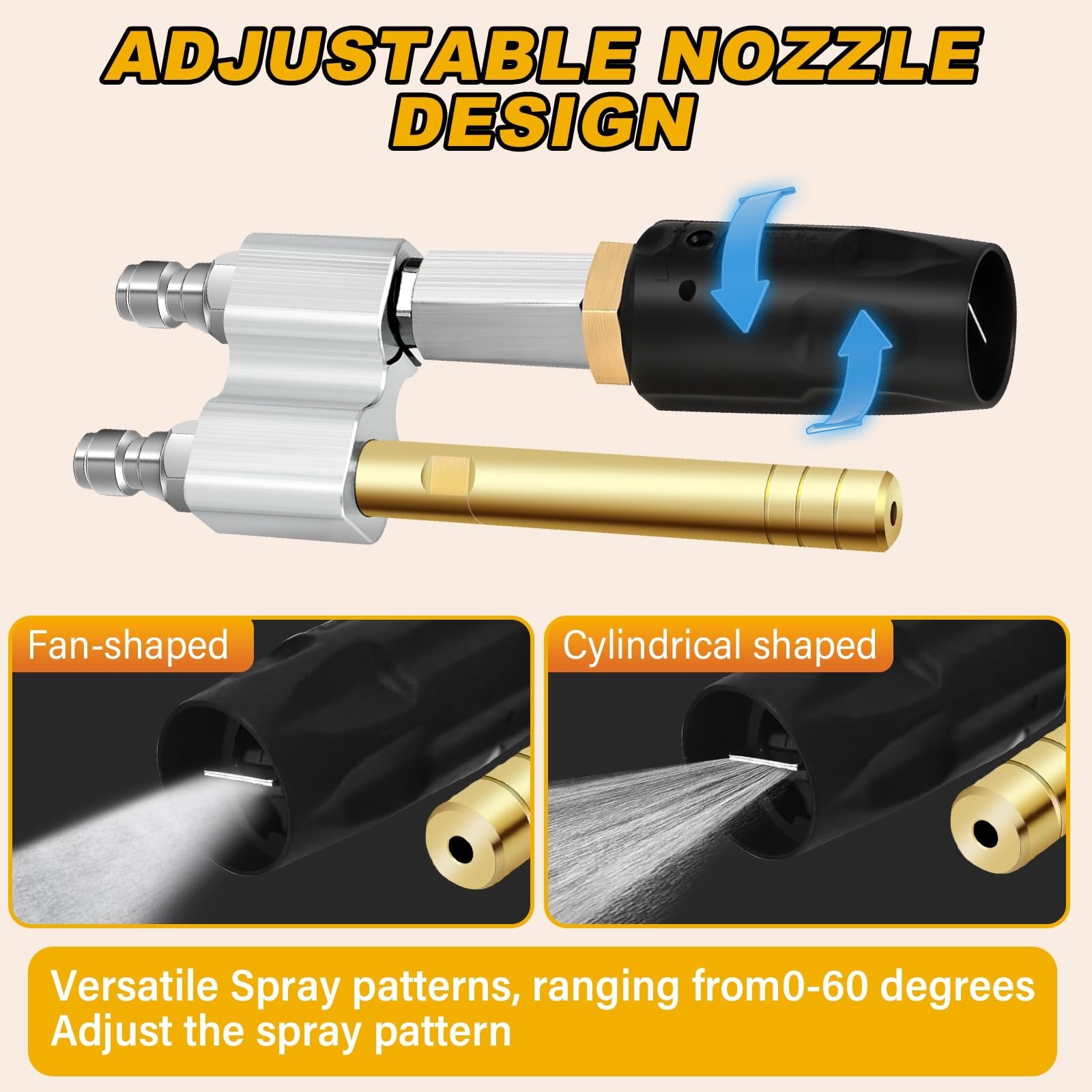 M5 Twist Nozzle,Adjustable Downstream Soft Wash Nozzles,Long Reach Soap Shoot…