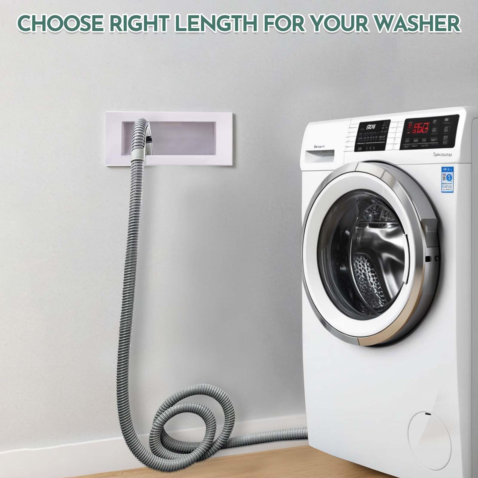 6ft Washing Machine Drain Hose,Corrugated Flexible Washer 6FT, Gray