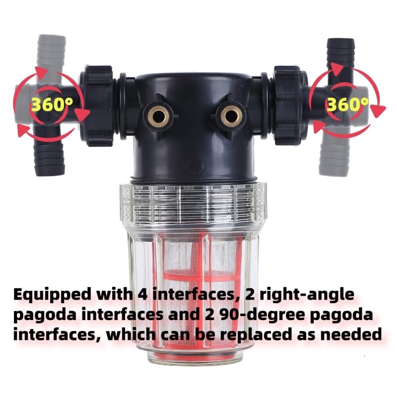 Aimela 3/4”1/2”hose barb filter, sedimentation filter Transparent