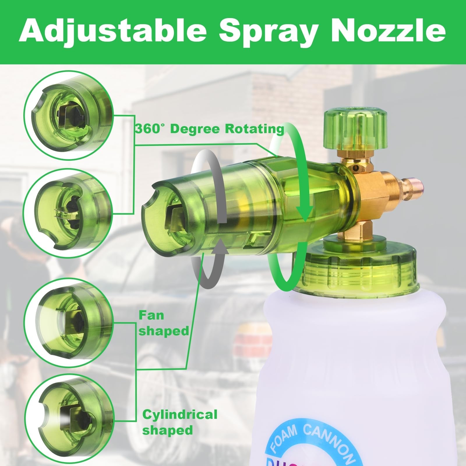 DUSICHIN Pressure Washer Gun Foam Cannon Dual Connector Shift Valve, Car Wash…