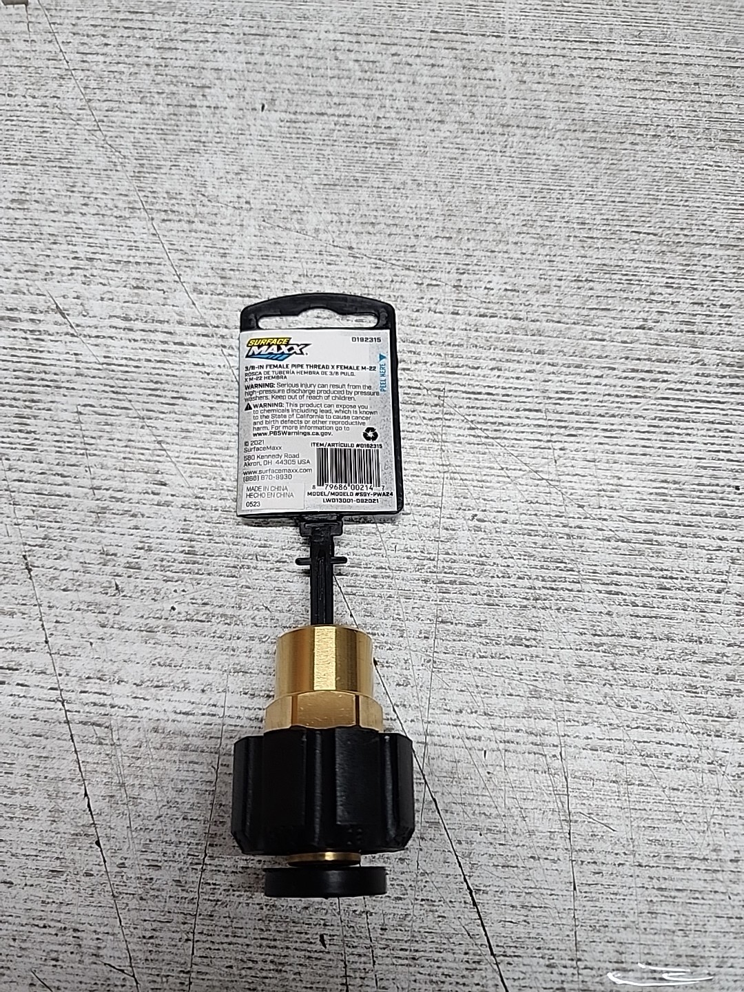 NEW Pressure Washer 3/8” FPT To M22 Gun Connector Surface Maxx (Brass)