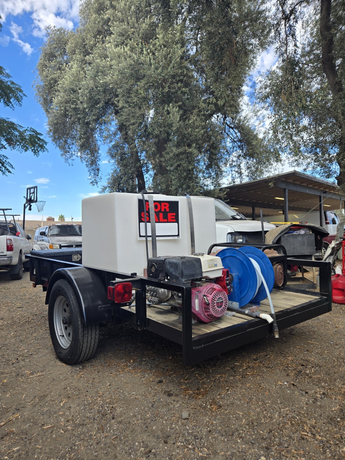 10 ft pressure washing trailer Honda Gx390, CAT pump, Gas Gen, Air Comp, 180 Gal