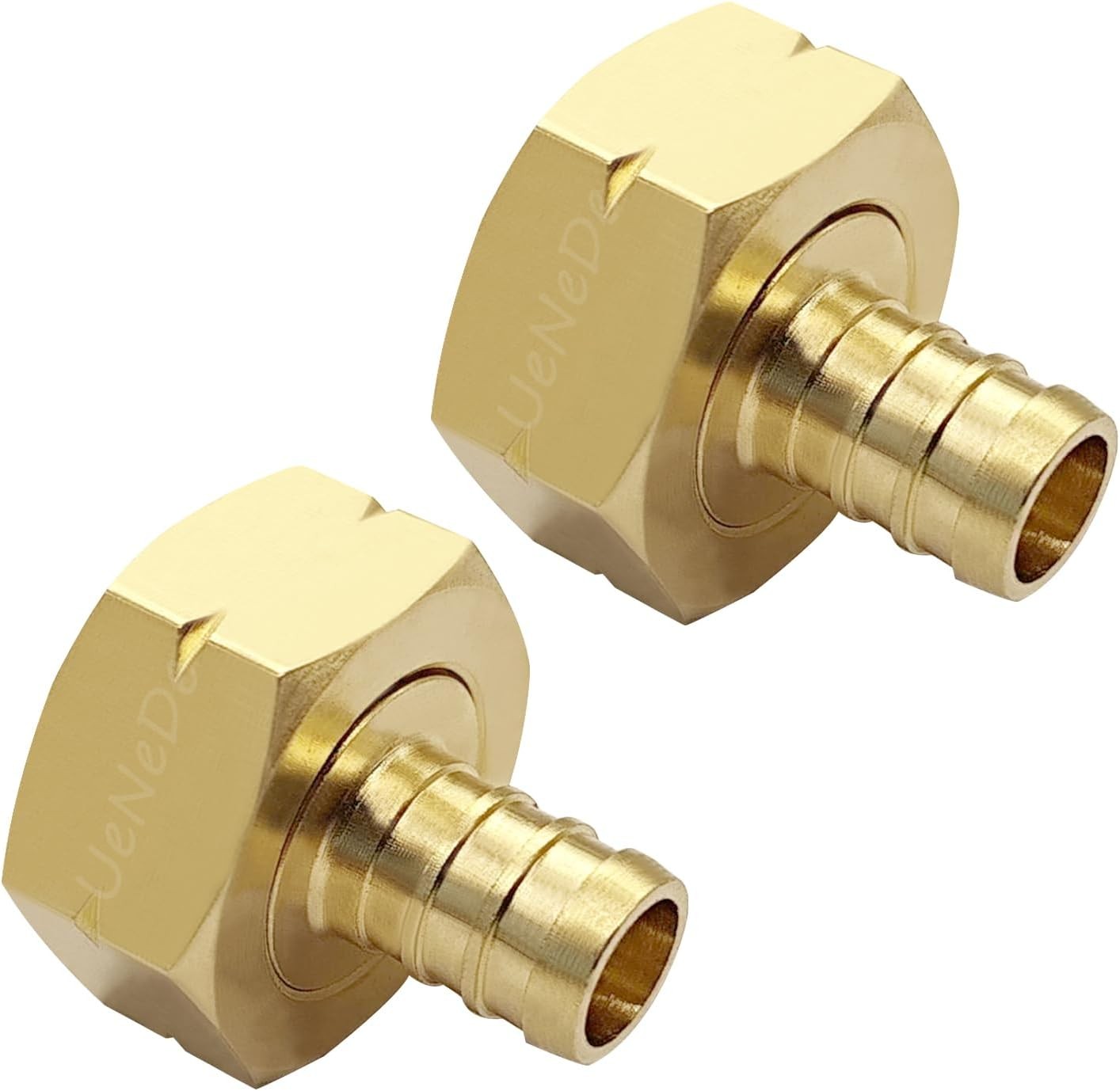 2PCS Brass 1/2″ PEX Barb to 3/4″ GHT Female Garden Hose End Connector